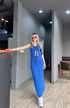 TIRA Half Sleeve Tie Up Crop Top With High Waist Split Skirt